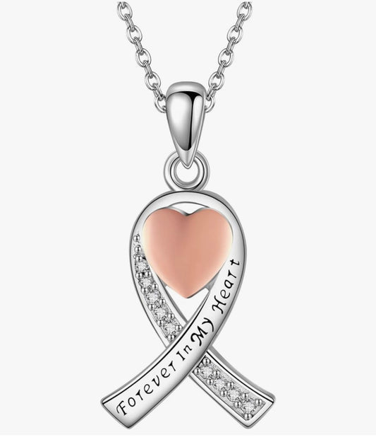 Ribbon Heart Urn Necklace